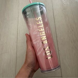 Starbucks Los Angeles Pink Palm Tree Tumbler NEW